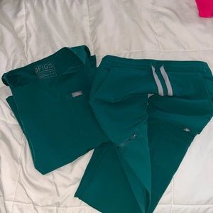 Figs set, green, shirt XS pants : Xxs tall